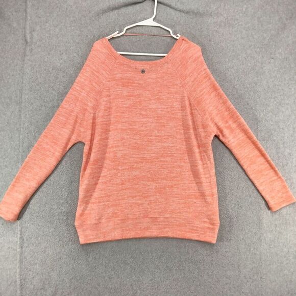 prAna Pullover Sweater Womens Size L Peach Heathered Stretch Boat Neck Soft - Picture 9 of 12